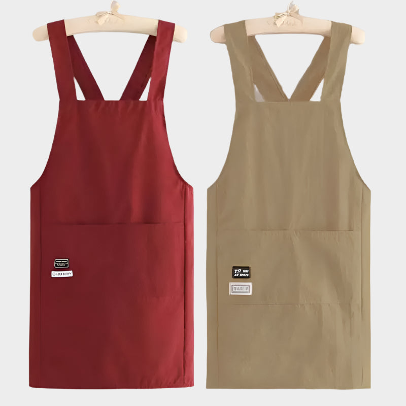 Fashion Cross Strap Style Apron Waterproof Anti-fouling Nail Art Cafe Workwear Sleeveless Catering Waiter Work Clothes
