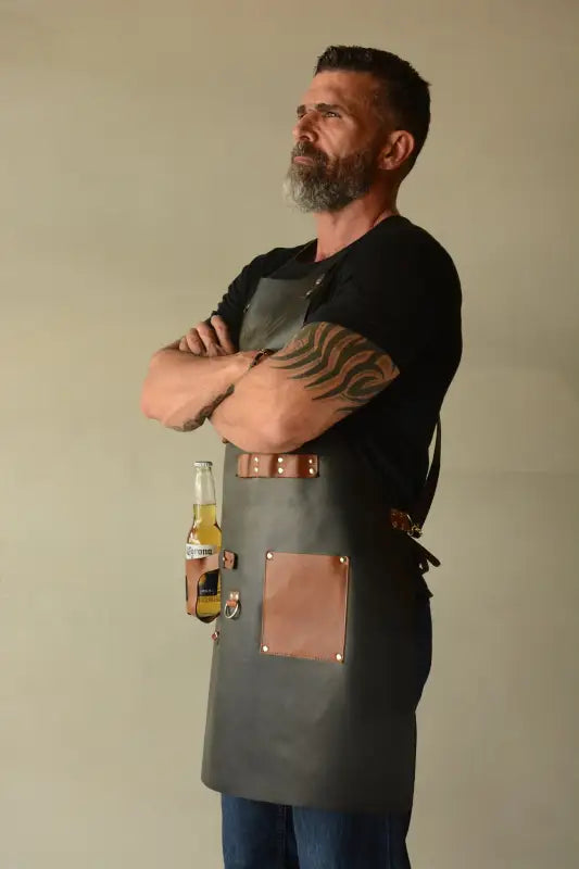 tablier cuir bbq