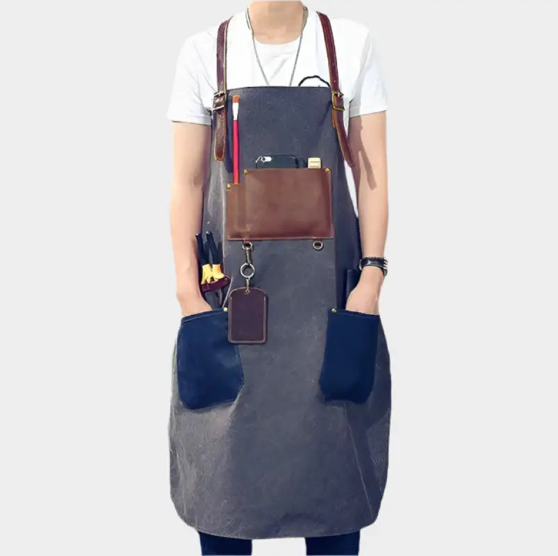 Tablier Denim & Cuir