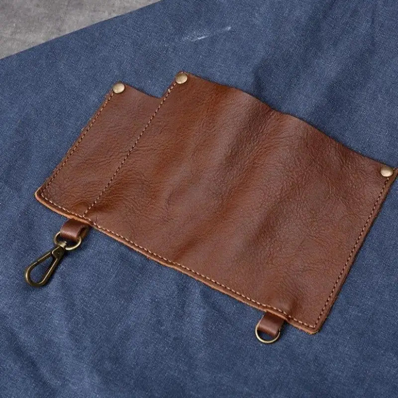 tablier jean cuir