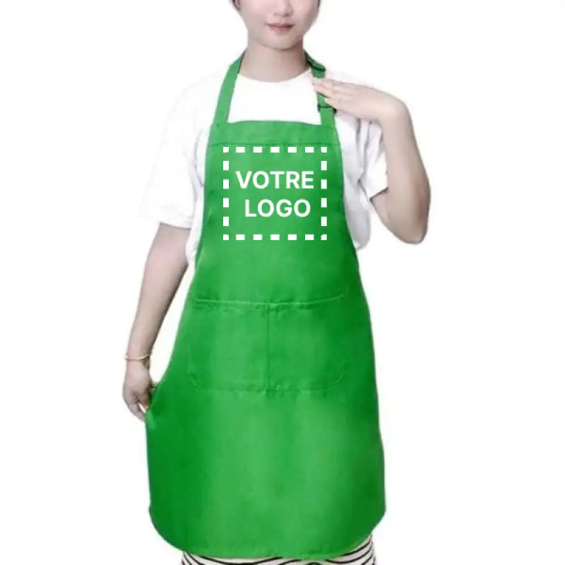 Tablier Prothésiste Ongulaire Personnalisé Vert - Vert / Logo imprimé