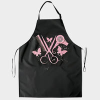 Tablier de Coiffeur Noir avec Motifs Rose