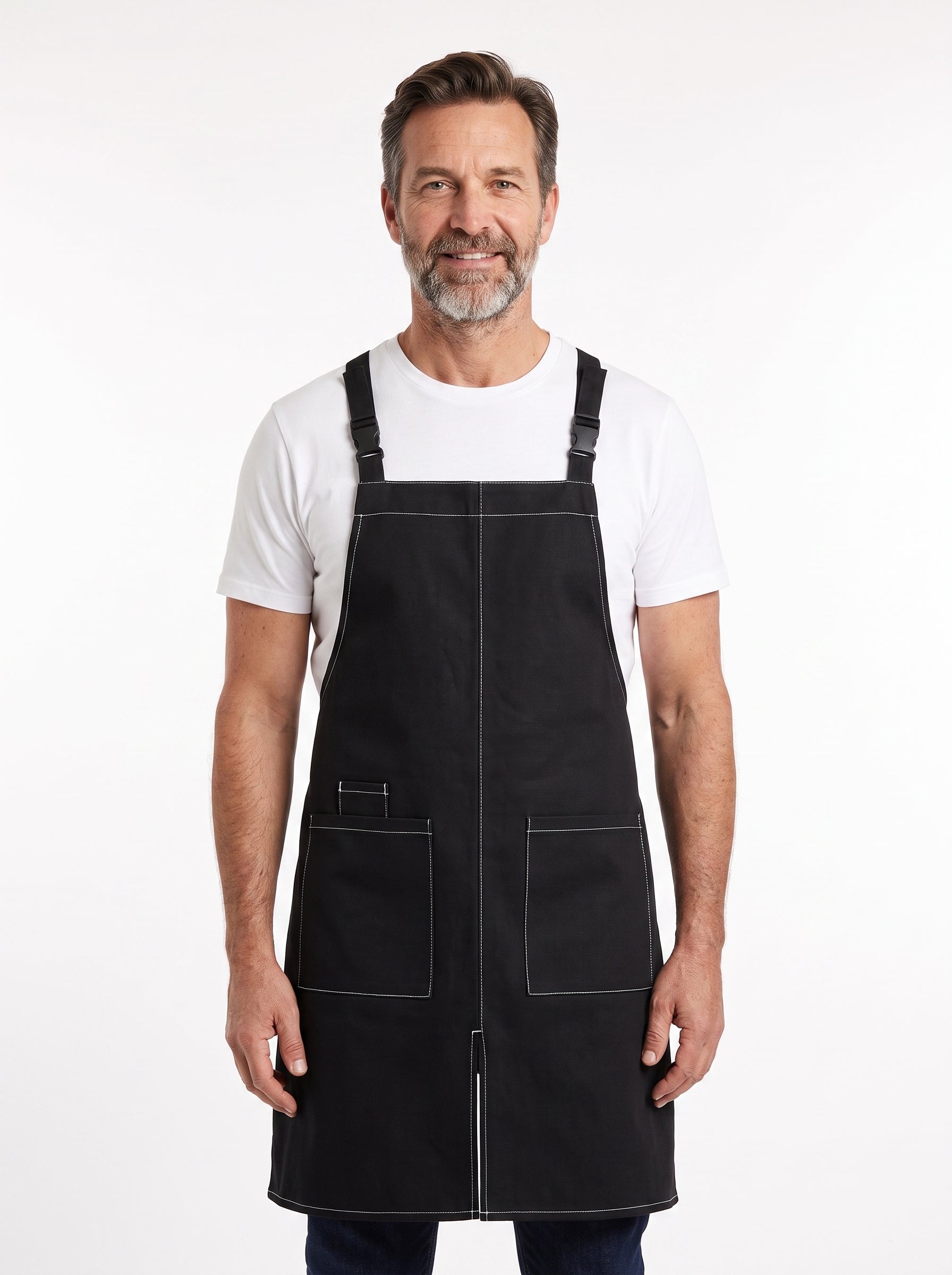 Tablier de Potier porté, fond blanc