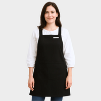 Tablier Japonais Long Noir Croisé au Dos