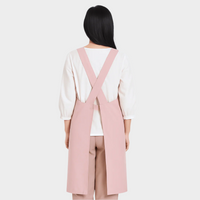 Tablier Japonais Long Rose Croisé au Dos
