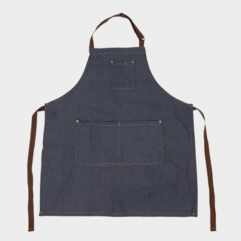 Adjustable Neckband Waistline Denim Apron Convenient Front Pocket Foldable Soft Wear-resistant Overalls For Home