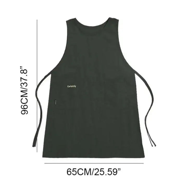 Anti-dirty Long Vest Waterproof Kitchen Apron with Pockets Women’s Painting Cooking Working Pinafore Nail Salon Beauty