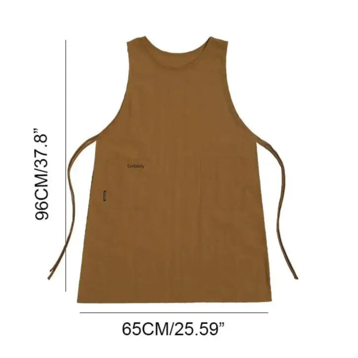 Anti-dirty Long Vest Waterproof Kitchen Apron with Pockets Women’s Painting Cooking Working Pinafore Nail Salon Beauty