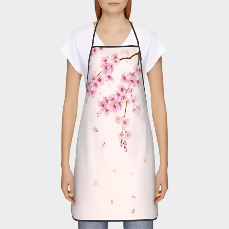 Bib Cherry Blossom Sakura Floral Pattern Aprons for Men Women Unisex Adult Chef Kitchen Cooking Japanese Flowers