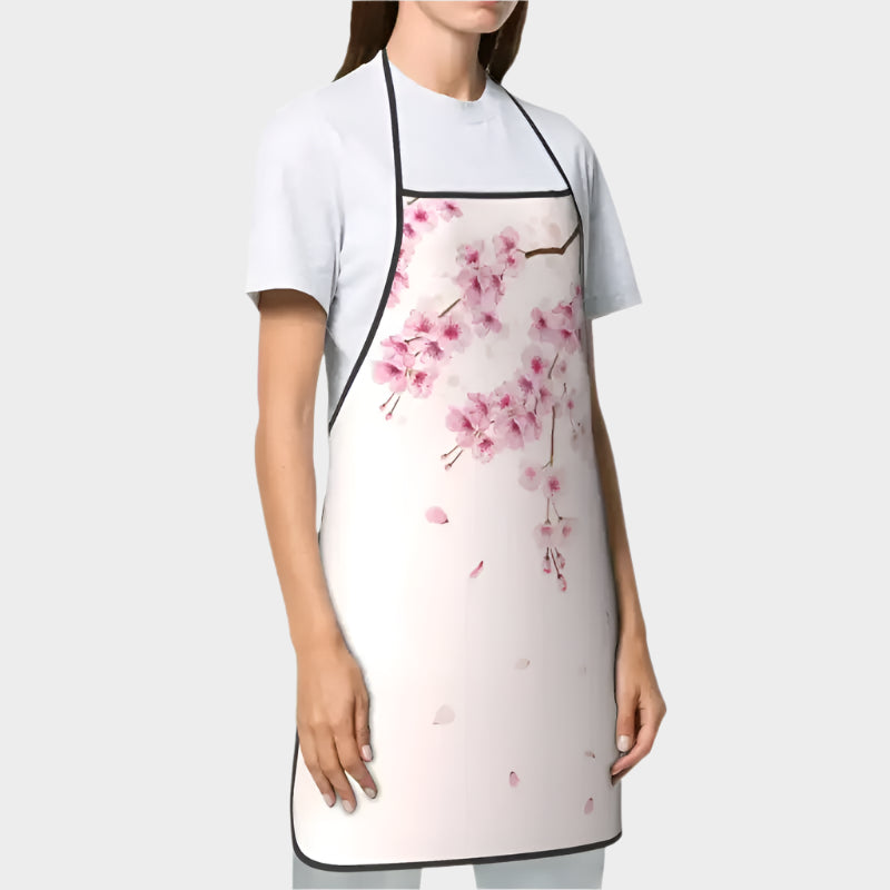 Bib Cherry Blossom Sakura Floral Pattern Aprons for Men Women Unisex Adult Chef Kitchen Cooking Japanese Flowers