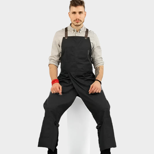 Canvas apron Split leg pants Cross adjustable shoulder strap apron Furniture work clothes 1pcs apron Gift - D