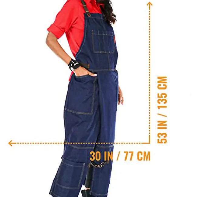 Canvas apron Split leg pants Cross adjustable shoulder strap apron Furniture work clothes 1pcs apron Gift