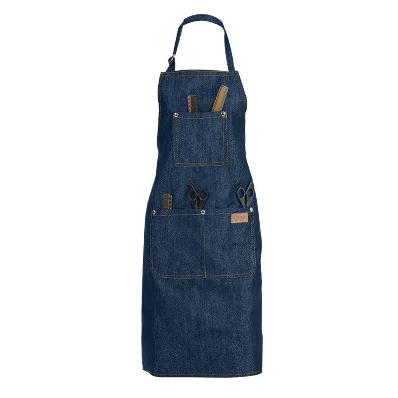 Denim Apron Salon Working Clothes Barber Cloth Kitchen Cooking Grill Restaurant Bar Shop Cafes Baking Beauty Nails