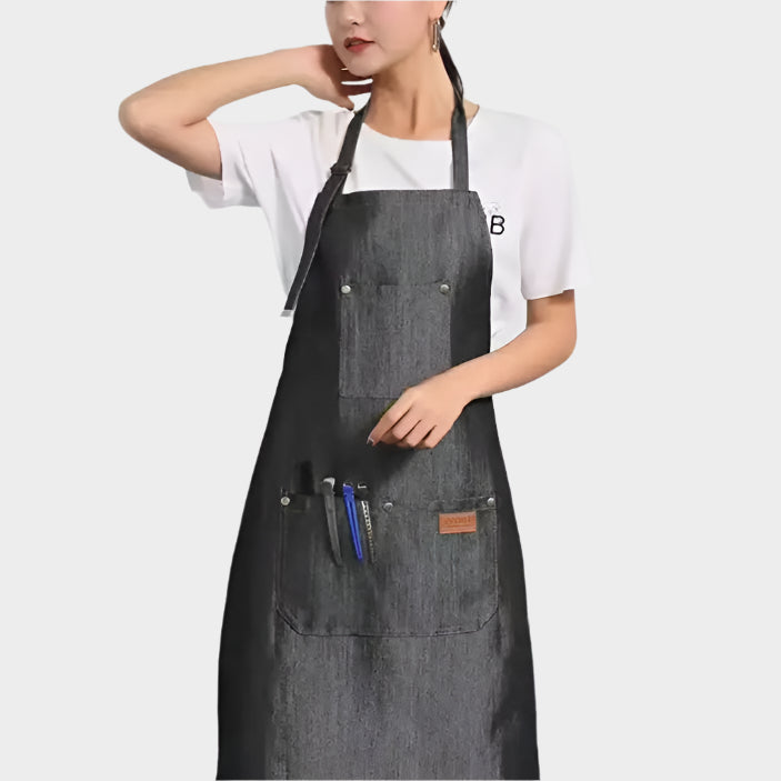 Denim Apron Salon Working Clothes Barber Cloth Kitchen Cooking Grill Restaurant Bar Shop Cafes Baking Beauty Nails