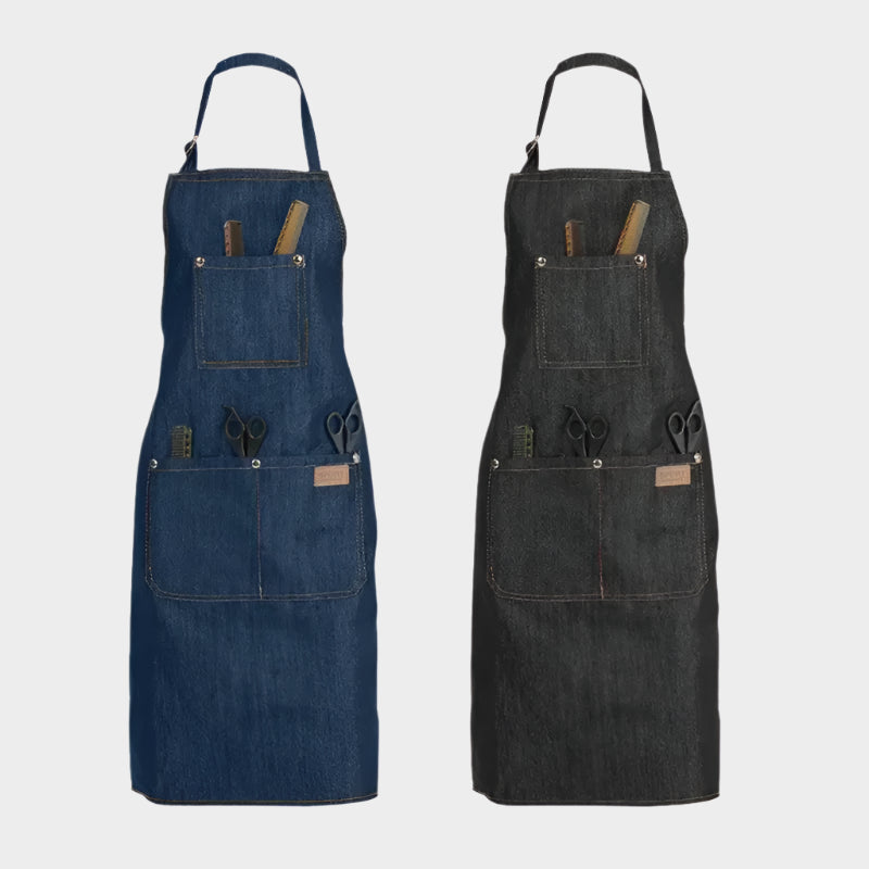 Denim Apron Salon Working Clothes Barber Cloth Kitchen Cooking Grill Restaurant Bar Shop Cafes Baking Beauty Nails