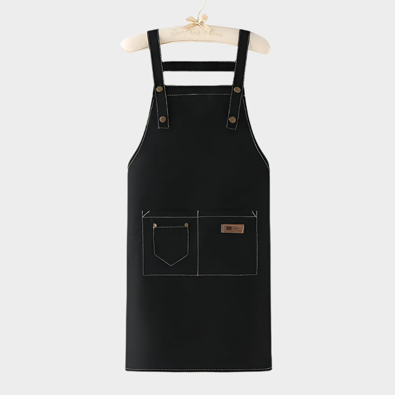 Fashion Apron Workwear Men’s Canvas Apron Restaurant Cowboy Work Cowboy Waist Oil Resistant Apron - Black