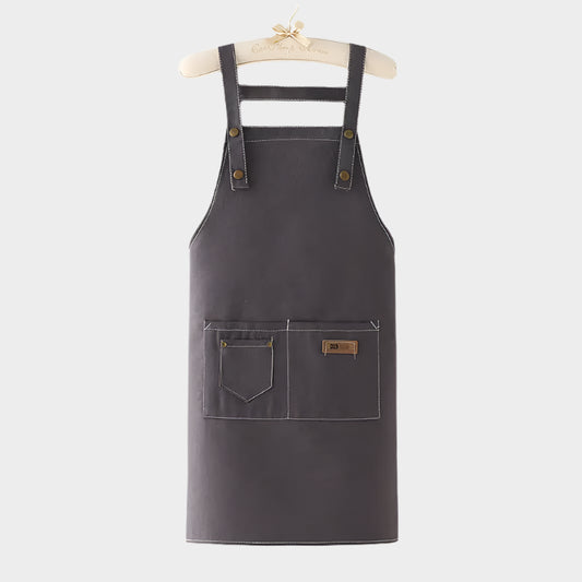 Fashion Apron Workwear Men’s Canvas Apron Restaurant Cowboy Work Cowboy Waist Oil Resistant Apron - Gray