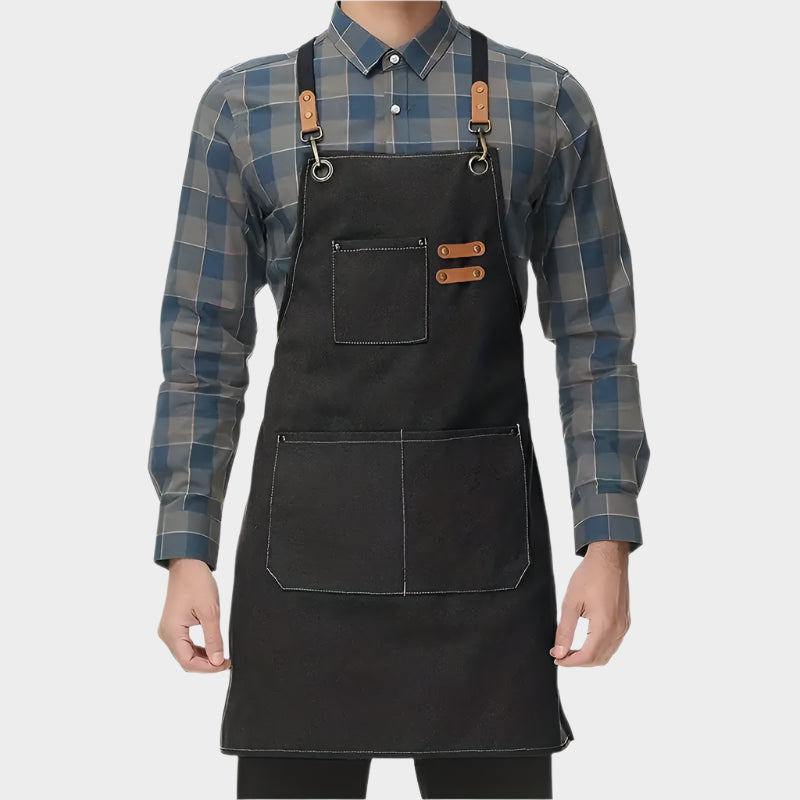 Household Canvas Apron Oil-proof Can Wipe Hands Kitchen CookingMen Women Adult With Tool Pockets Fashion Coffee Over