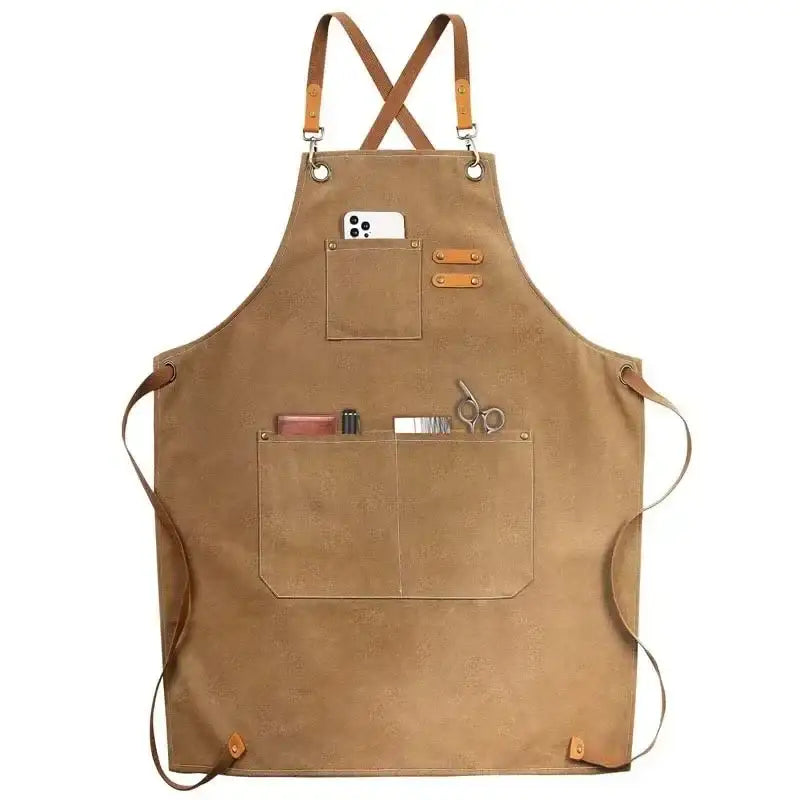 Household Canvas Apron Oil-proof Can Wipe Hands Kitchen CookingMen Women Adult With Tool Pockets Fashion Coffee Over