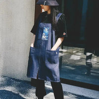 Tablier Japonais en Denim avec Imprimé Traditionnel