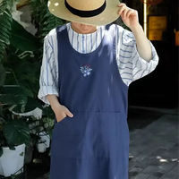 Tablier Japonais Croisé en Coton avec Broderie