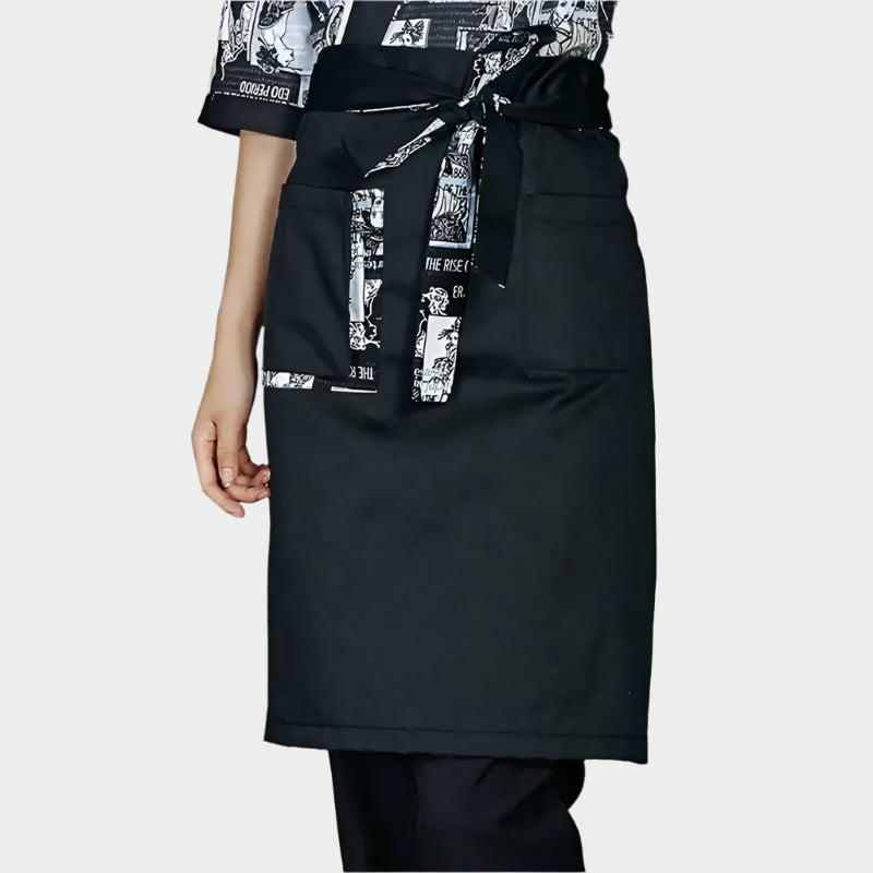 Japanese Style Half Apron Unisex Chef Apron Kitchen Cooking Aprons Restaurant Sushi Shop Hotel Bakey Waiter Work Uniform