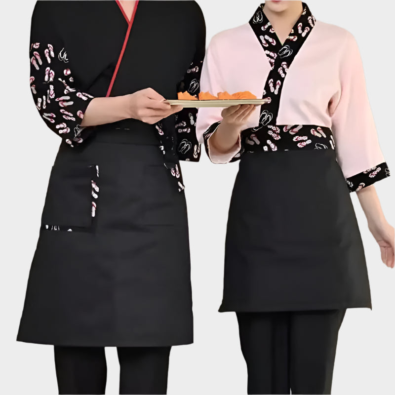 Japanese Style Half Apron Unisex Chef Apron Kitchen Cooking Aprons Restaurant Sushi Shop Hotel Bakey Waiter Work Uniform