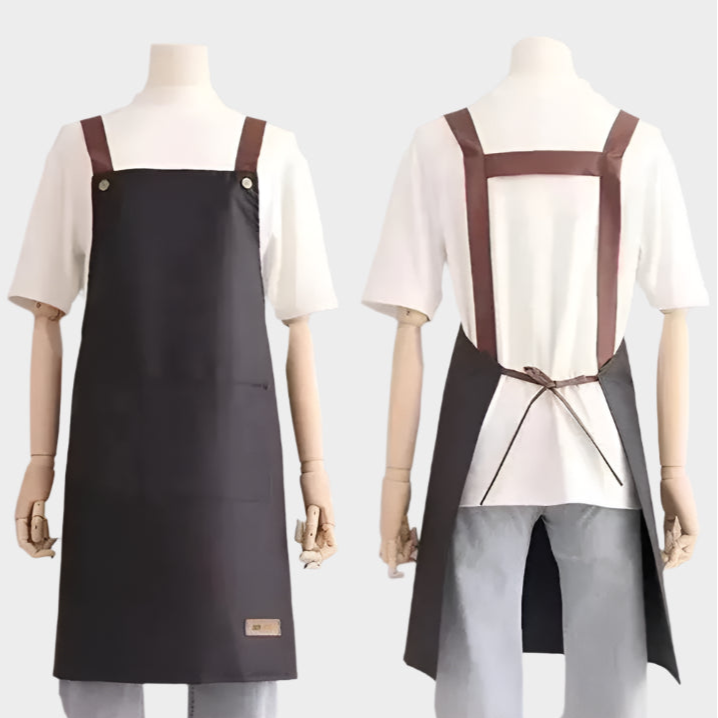 Kitchen waterproof and oil resistant apron for men and women cooking solid color simple hotel work clothes