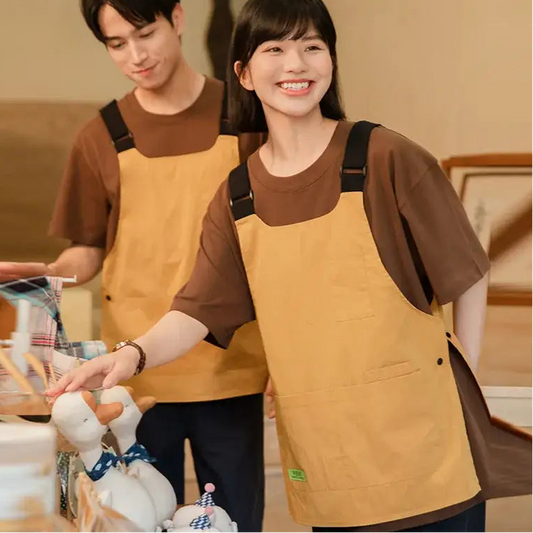 Latest Japanese Style Vest Apron With Multiple Pockets Male Female Waiter Work Clothes Adjustable Widened Shoulder