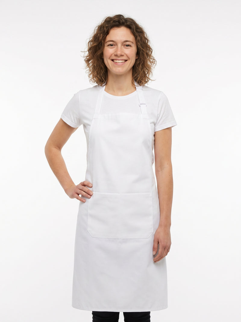 Tablier de Boulangerie, packshot studio porté par un modèle