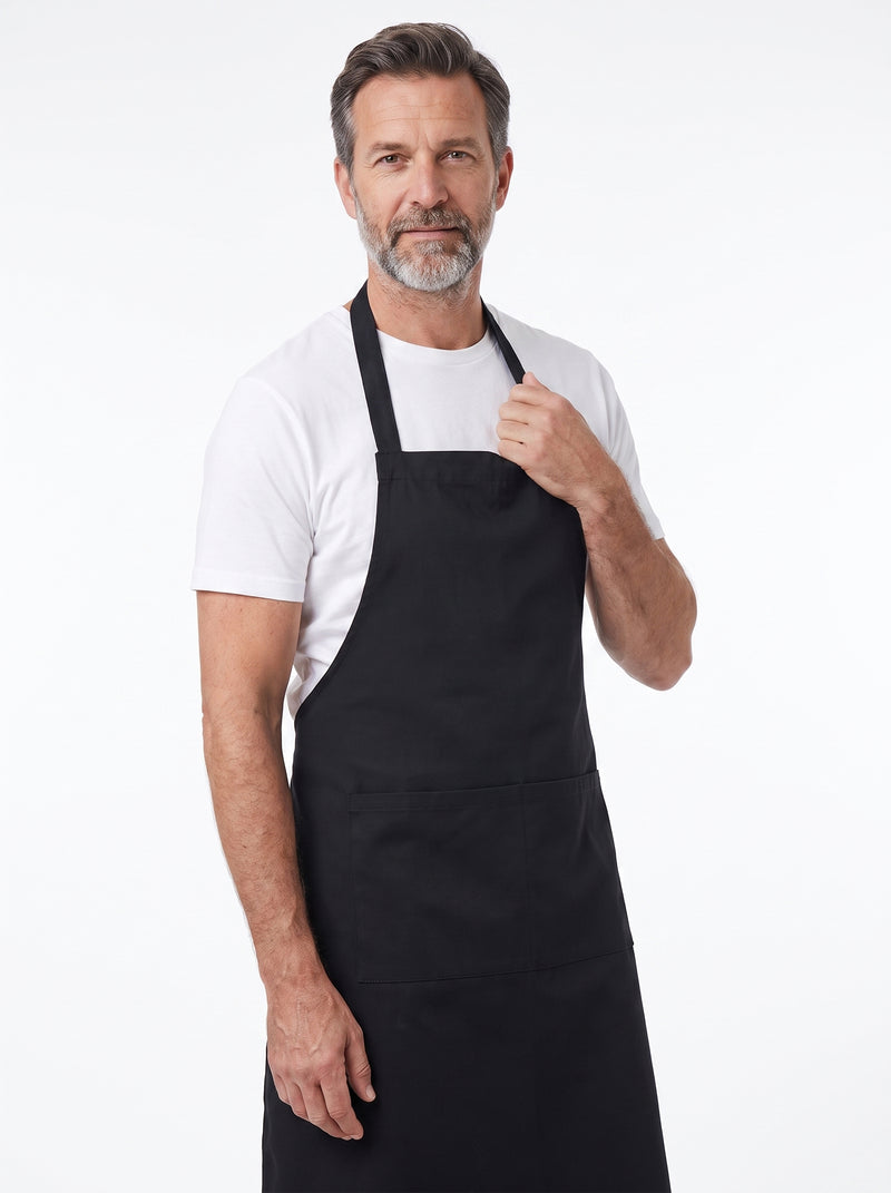 Tablier Garçon de Café, packshot studio porté par un modèle