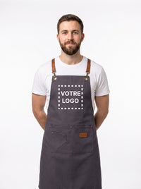 Tablier de Cuisine Personnalisé Gris