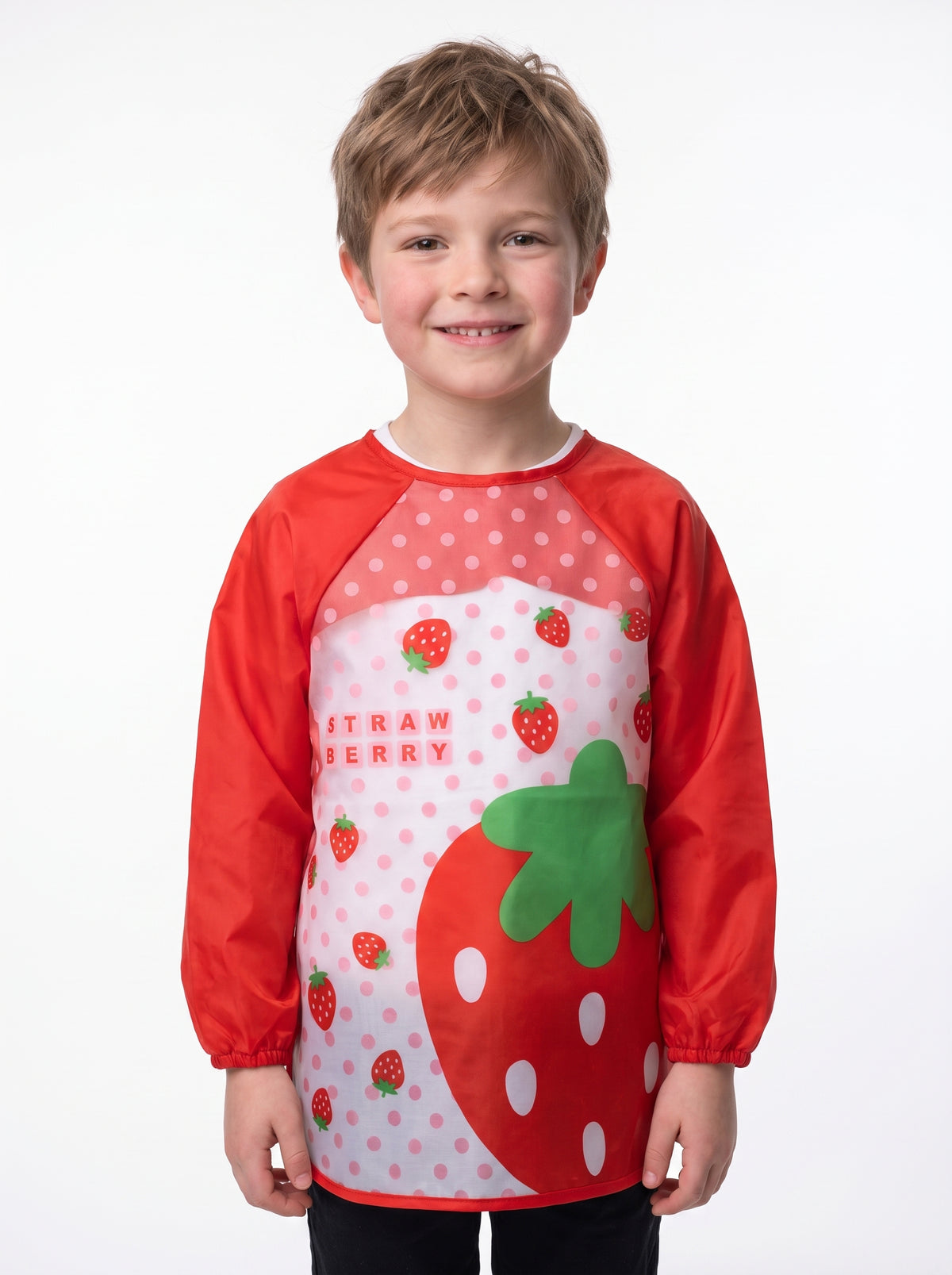 Tablier de Peinture Enfant Rouge Motif Fraise