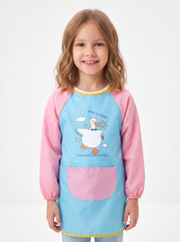 Tablier de Peinture Enfant Bleu et Rose Motif Oie
