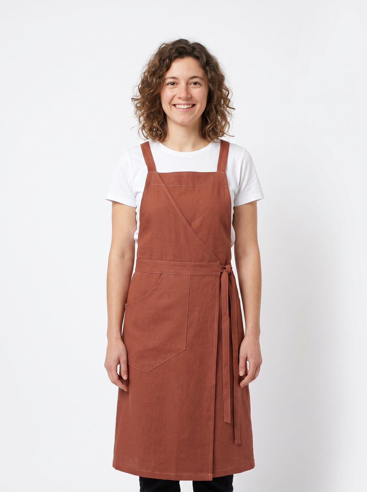 Tablier Japonais en Coton à Nœud Latéral