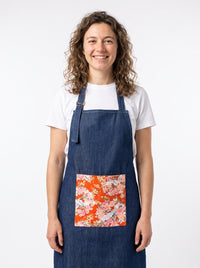 Tablier Japonais en Denim avec Imprimé Traditionnel