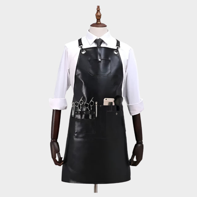 PU Leather Apron Crossback Strap Barista Bartender Chef Uniform Cafe Bistro BBQ Grill Florist Barber Salon Carpenter