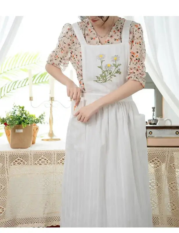 Tablier coton a  Fleur