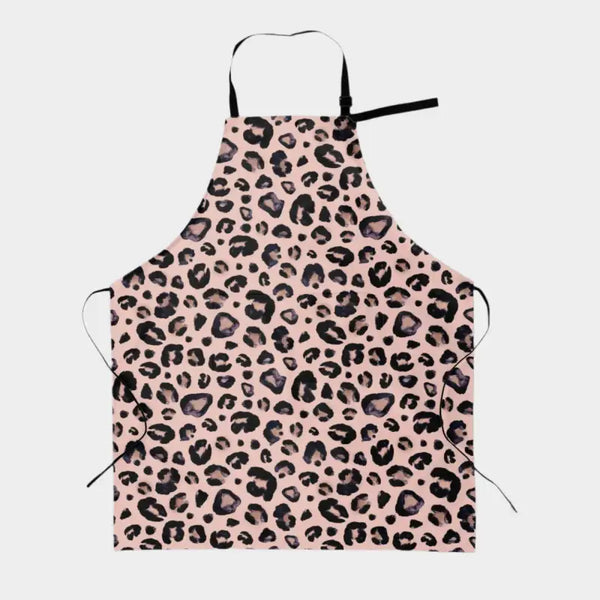 KemEng Tablier De Cuisine Avec Poches, Motif Léopard Rose