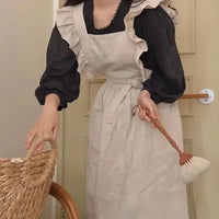 Tablier de Grand-Mère Beige en Coton
