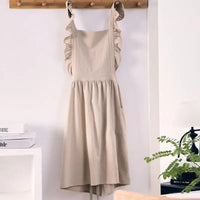 Tablier de Grand-Mère Beige en Coton