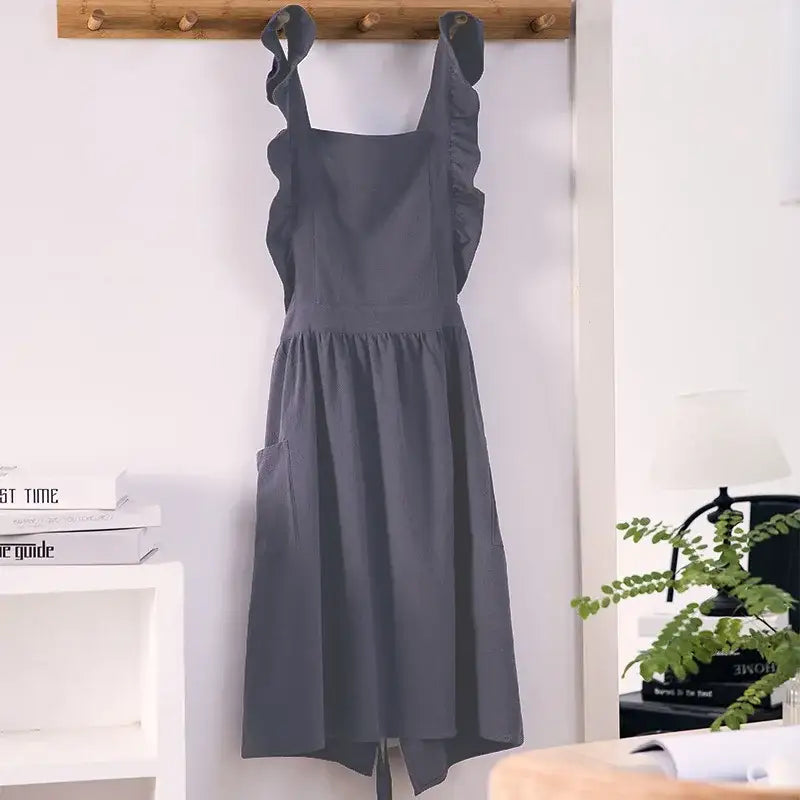 Nordic Florist Apron Cotton Coffee Shops Kitchen Cleaning Pinafore For Women Home Cooking Baking Restaurant Garden with