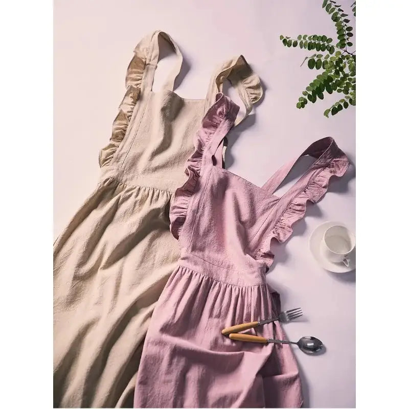 Nordic Florist Apron Cotton Coffee Shops Kitchen Cleaning Pinafore For Women Home Cooking Baking Restaurant Garden with