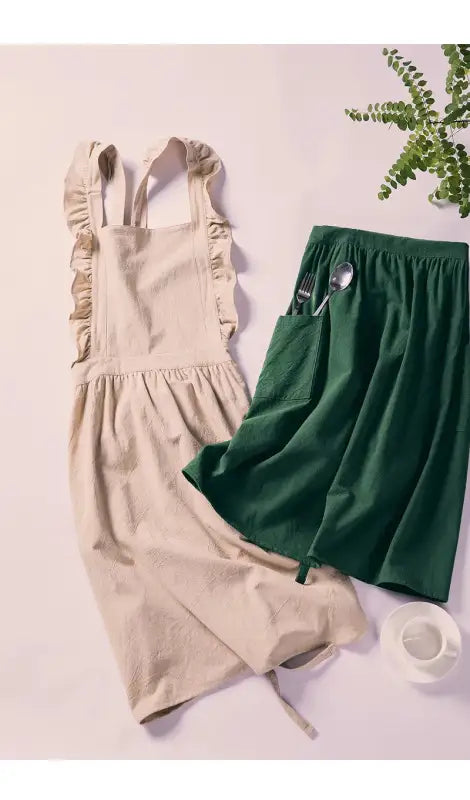 Tablier de Grand-Mère Vert en Coton