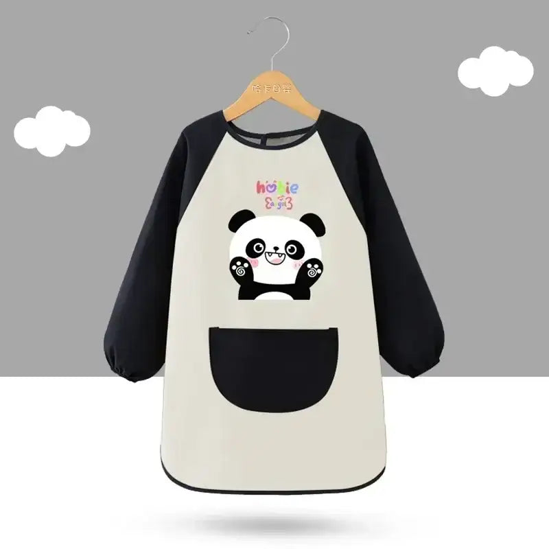 Tablier de Peinture Enfant Blanc et Noir Panda