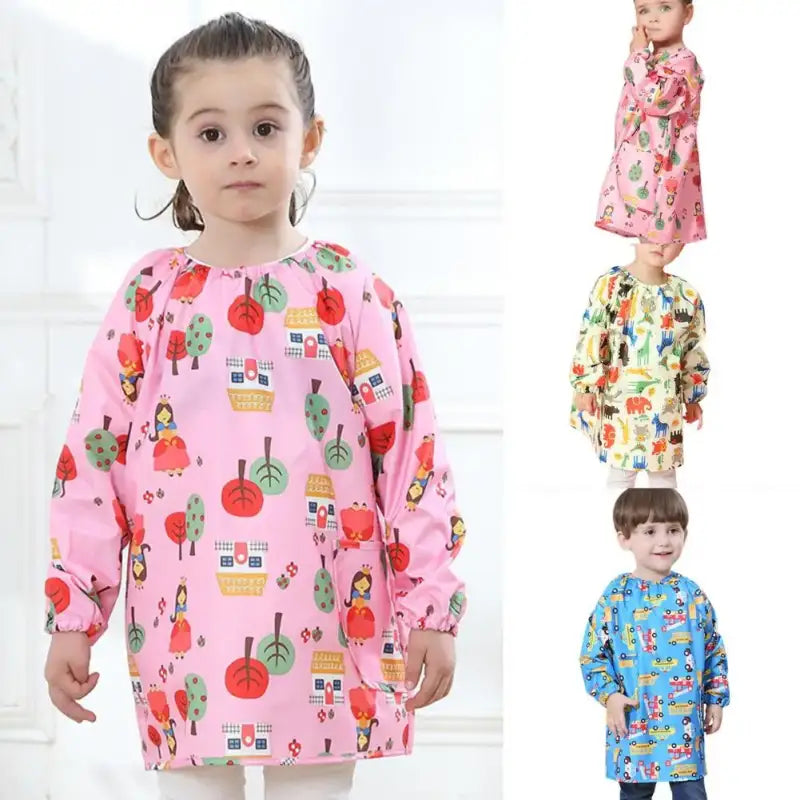 Tablier de Peinture Enfant Bleu Motifs Véhicules
