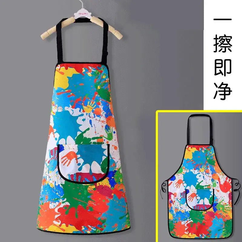 Kids Painting Waterproof Long Sleeved Cover Kindergarten Art Painting Gown Reverse Dressing Baby Eating Bib Apron for