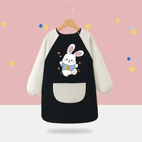 Tablier de Peinture Enfant Noir et Blanc Motif Lapin