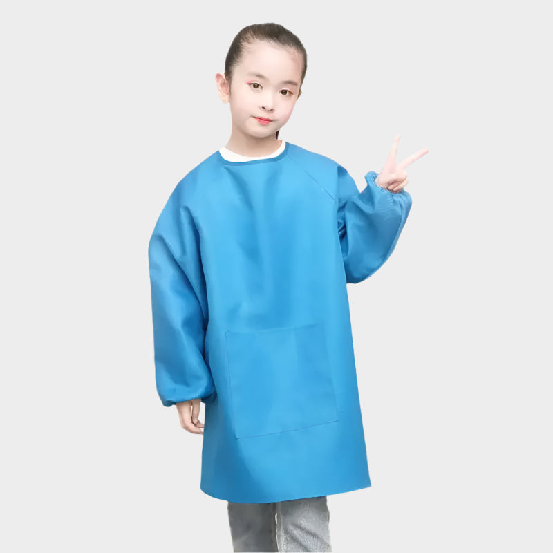 Customized School Name LOGO Kid Children’s Painting Art Waterproof Kindergarten Restaurant Anti-fouling Pockets
