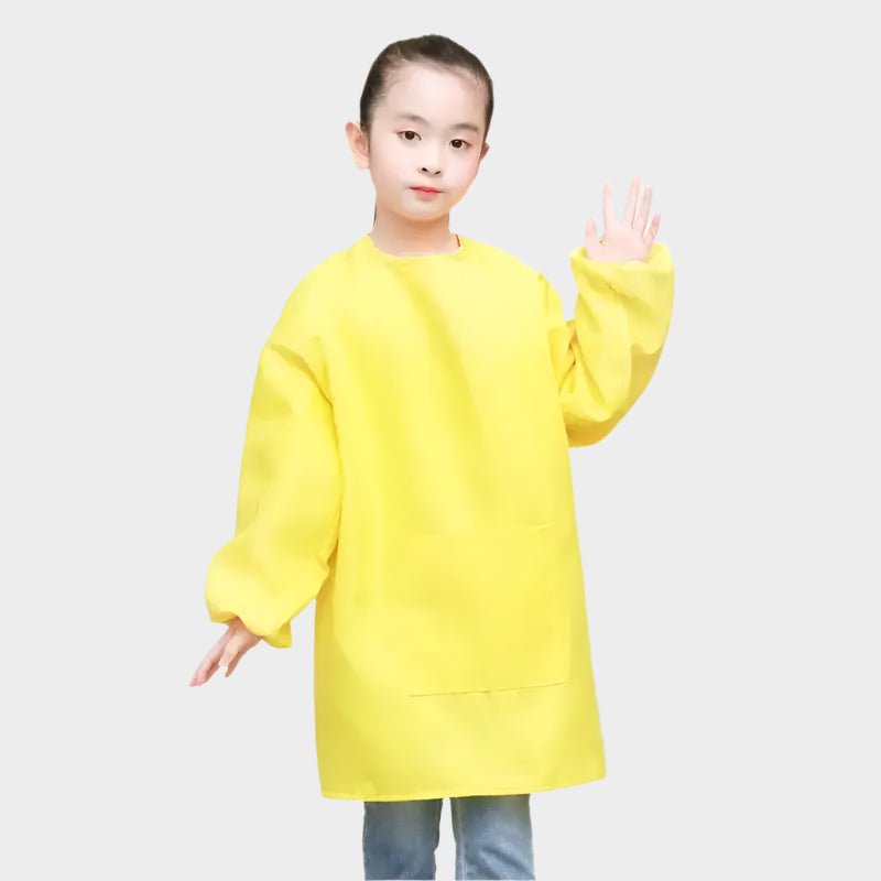 Customized School Name LOGO Kid Children’s Painting Art Waterproof Kindergarten Restaurant Anti-fouling Pockets